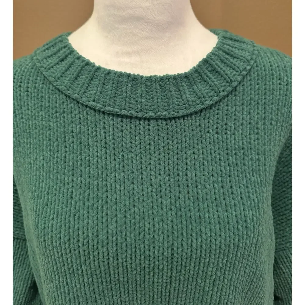Aerie Women’s Green Cozy Chunky Cable Knit Oversized Sweater Size S